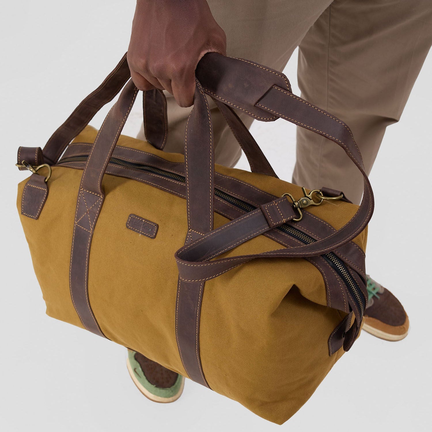 Premium Canvas & Leather Duffel Bag