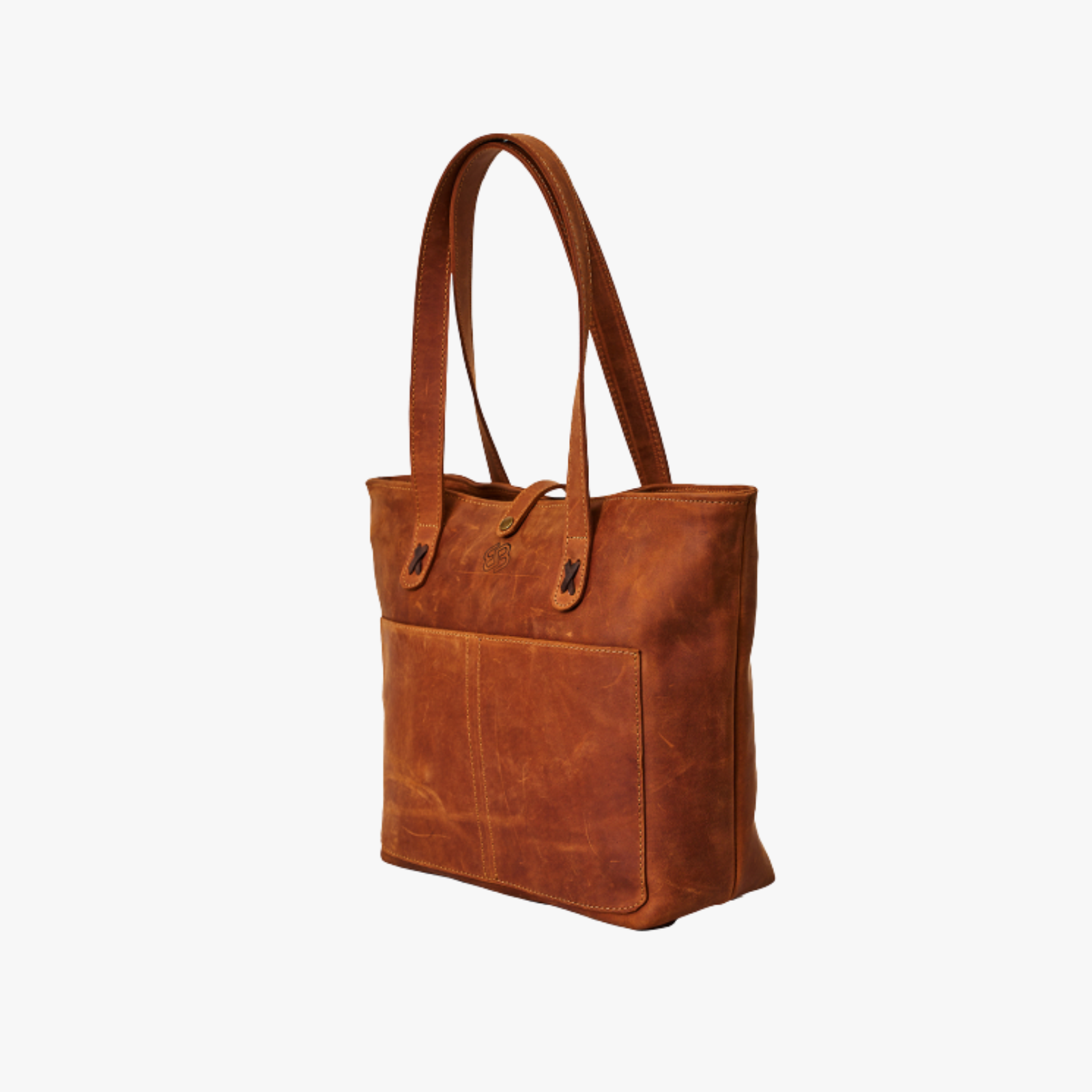 Premium Leather Tote - Tan Pull-up