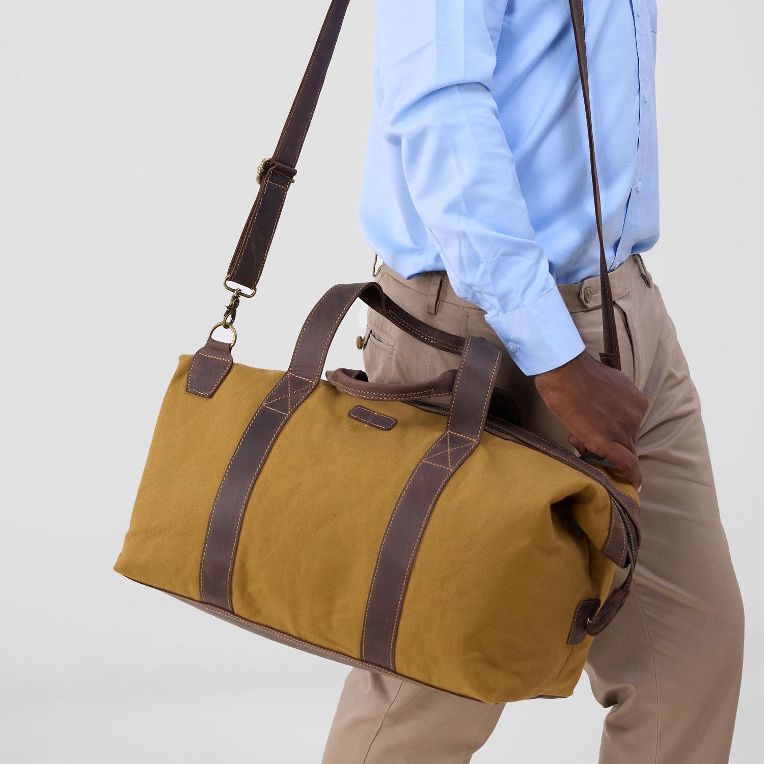Premium Canvas & Leather Duffel Bag