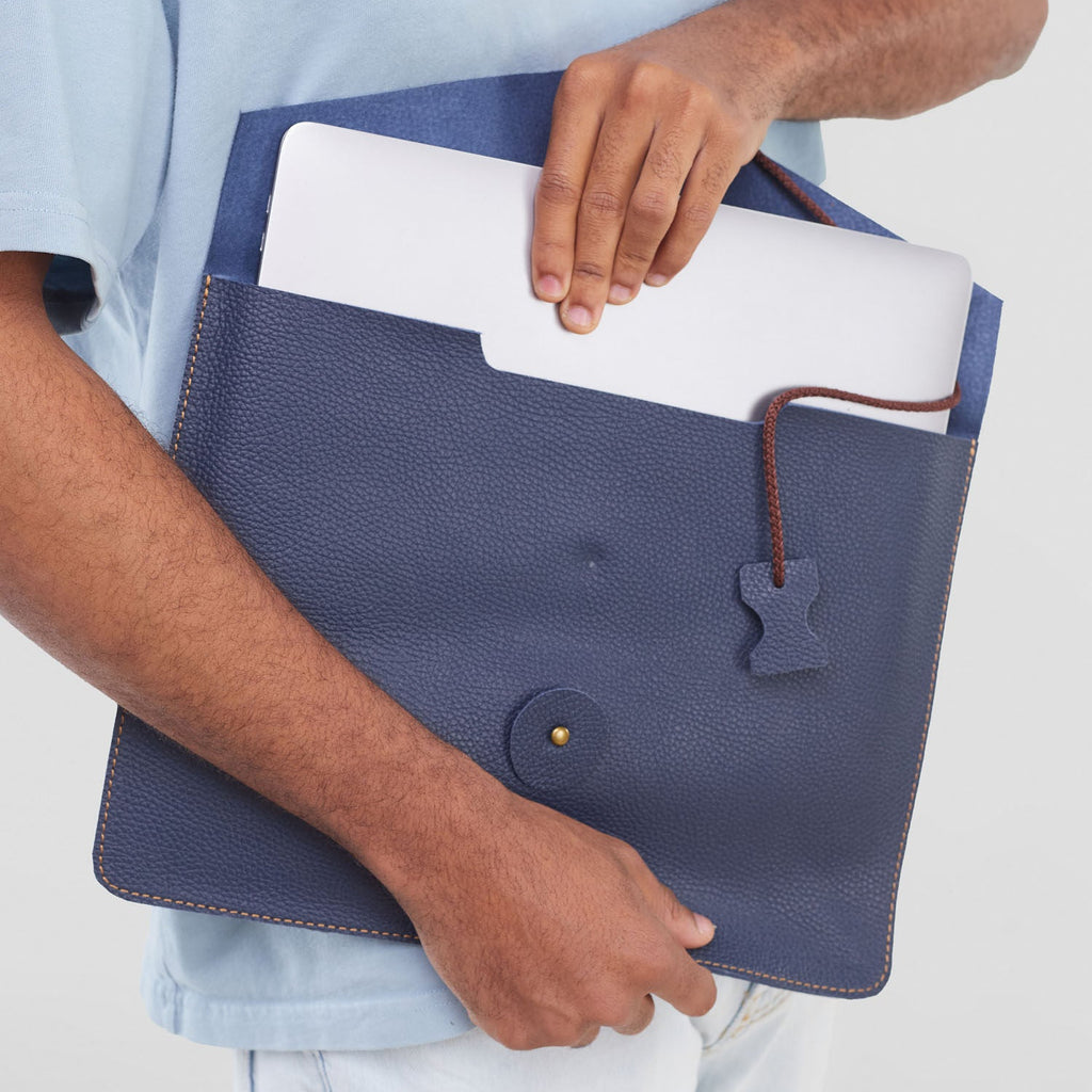 Non-padded Laptop Sleeves - Pebbled Blue
