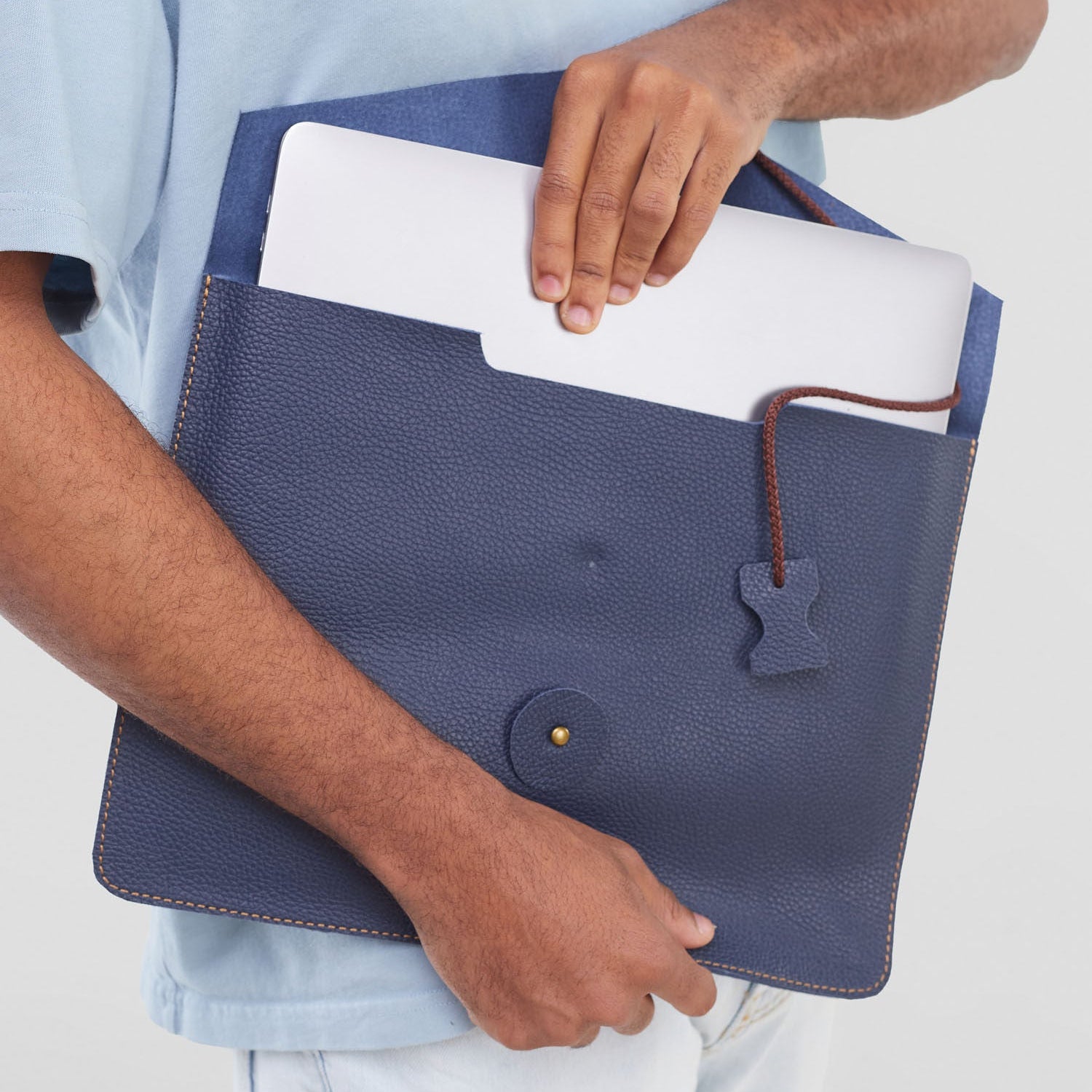 Non-padded Laptop Sleeves - Pebbled Blue